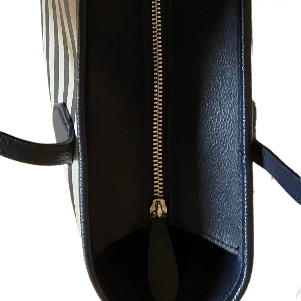 EUC Kate Spade Lori Navy & White Stripe Tote - Picture 6 of 13